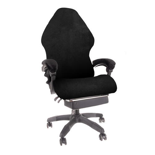 Husa pentru scaun de gaming si birou, Universala, Material elastic si moale, Montaj rapid, Protectie impotriva uzurii, Negru