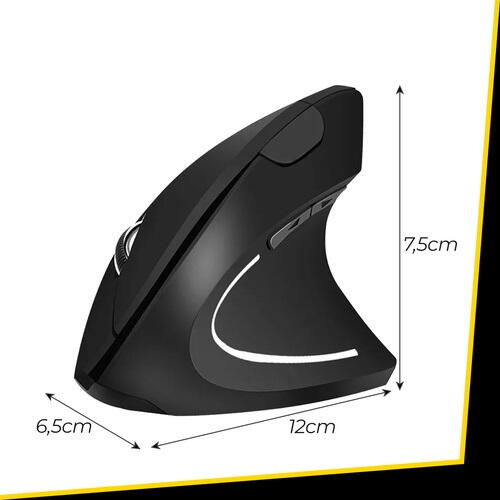 Mouse Ergonomic, Mouse Vertical Wireless Bluetooth (Bt 5.0 + Bt 3.0 + 2.4G), 3 Niveluri De Ajustare Pana La 1200 Dpi, Mouse Wireless Optic Silentios Pentru Laptop/Pc/Mac/Tableta/Ipad (Win/Android/Ios), 6 Butoane