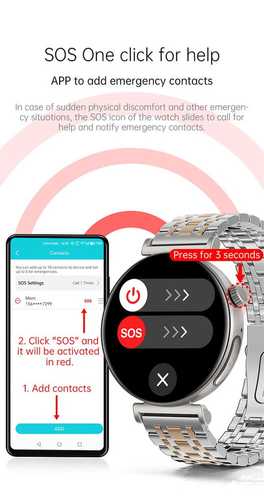 SmartWatch cu Apel Bluetooth, Glucometru, Analiza Impedantei Bioelectrice, EKG, HRV, Ciclu Menstrual, Nivel Radiatii, Temperatura Corporala, Ritm Cardiac, Nivel Oxigen, Tensiune Arteriala S763