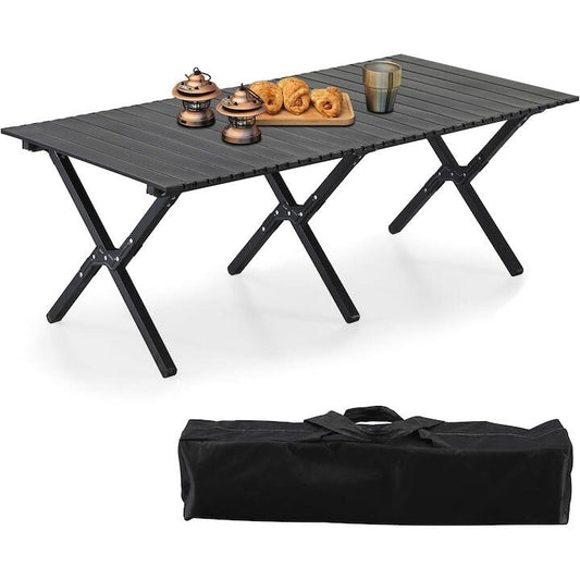 Masa pliabila pentru camping si gradina, PVC, Picioare Aluminiu, Husa Inclusa, 120x60 CM