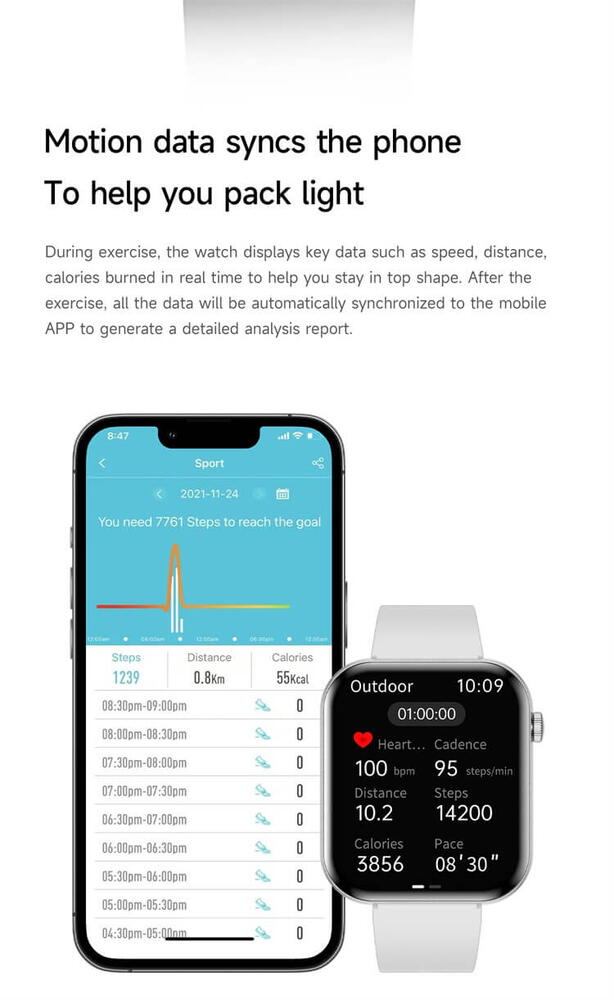 SmartWatch cu Senzor Glucometru, HRV, Ritm Cardiac, Nivel Oxigen, Tensiune Arteriala, Apel Bluetooth, Meniu RO S870