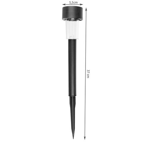 Set 10 lampi solare de gradina, iluminare LED, IP44 pentru alei, terase, spatii exterioare, lumina calda, 37 x 5.5 cm, Negru/ Alb