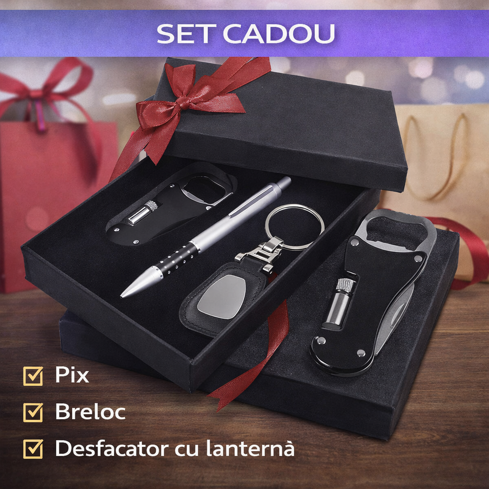 Set Pix, breloc, desfacator cu mini-lanterna
