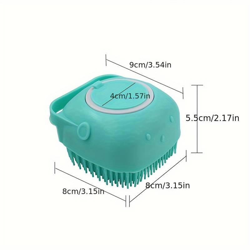 Burete de baie din silicon cu dozator, Mini Soft Brush, reutilizabilla, pentru adulti, copii, animale de companie, Turcoaz