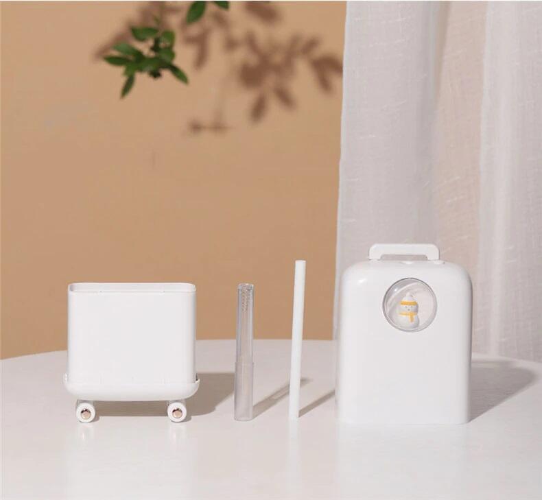 1+1 GRATIS Umidificator de aer cu ultrasunete, 210ML, cu iluminat LED, pentru casa si birou, Alb