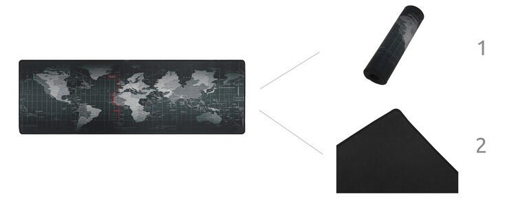 Mousepad gaming/birou, Antiderapant, 880x300 mm, Harta Lumii