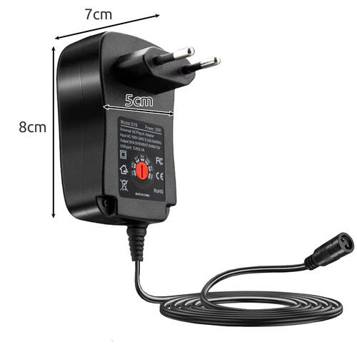 Incarcator universal 30W, 6 capete interschimbabile, 150cm cablu, 3V-12V, USB