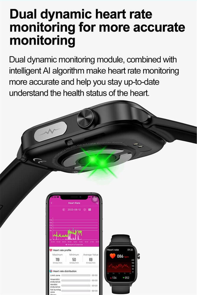 SmartWatch cu Apel Bluetooth, Glucometru, Analiza Impedantei Bioelectrice, EKG, HRV, Temperatura Corporala, Ritm Cardiac, Nivel Oxigen, Tensiune Arteriala S725