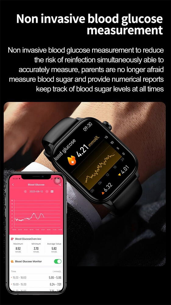 SmartWatch cu Apel Bluetooth, Glucometru, Analiza Impedantei Bioelectrice, EKG, HRV, Temperatura Corporala, Ritm Cardiac, Nivel Oxigen, Tensiune Arteriala S725