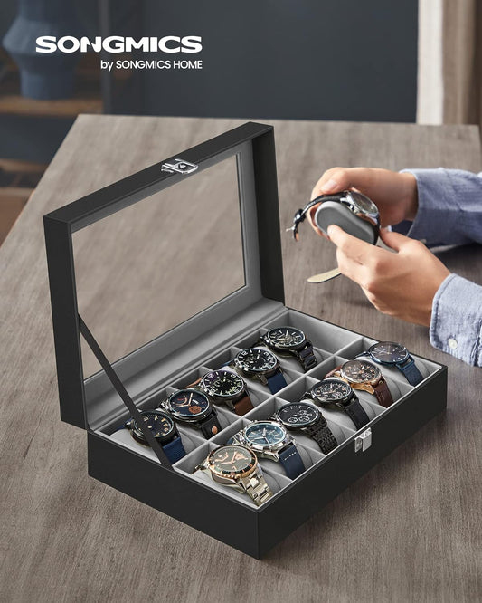 Cutie depozitare pentru 12 ceasuri, Piele Ecologica