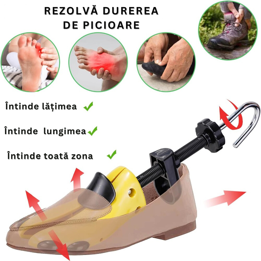 Set 2 Calapoade/Sanuri, Pentru Largit/Alungit Pantofi, Pentru Marimile 39-43, Material ABS, Galben