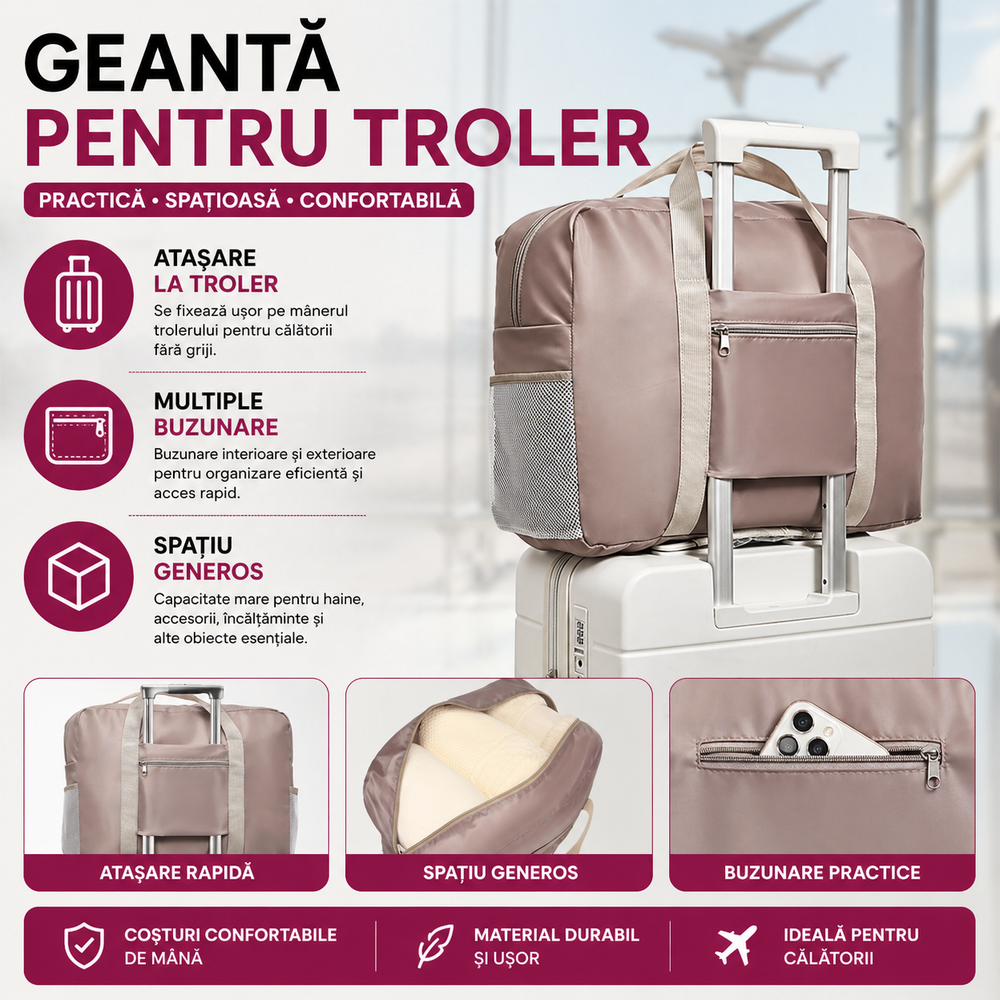 Geanta voiaj pentru troler, impermeabila