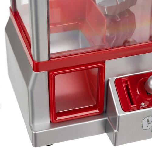 Jucarie interactiva macara cu gheara pentru prinderea dulciurilor, Candy Grabber, Monede incluse, cu baterii, 31 x 17 x 22 cm, Rosu / Argintiu