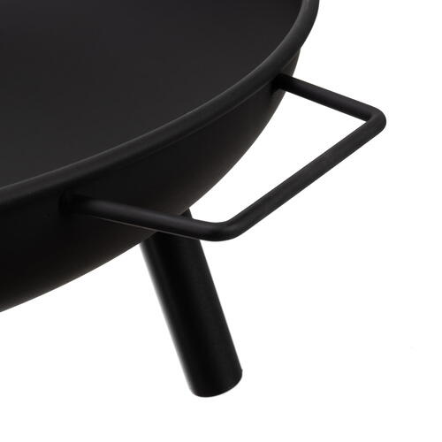Vatra de foc pentru terasa si gradina, din Otel, Diametru 58 cm, Inaltime 23 cm, culoare Negru