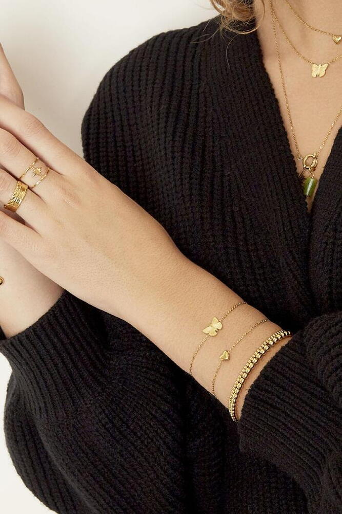 Bratara Inox Butterfly, Auriu