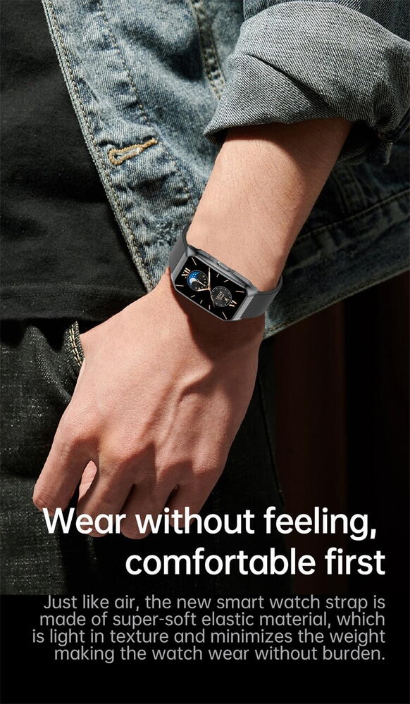 SmartWatch cu Senzor Glucometru, Ritm Cardiac, Nivel Oxigen, Tensiune Arteriala, Apel Bluetooth, Calculator, Moduri Sport, Calorii, Vreme, Ciclu Menstrual, Nivel Stres S836