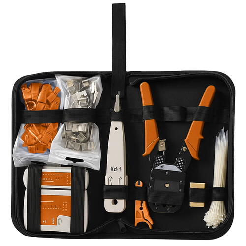 Kit instrumente de retea si tester cabluri 2 in 1, 145 piese, compatibil mufe cabluri retea si telefonice, RJ45/RJ11, husa depozitare, 27 x 15.5 x 6 cm