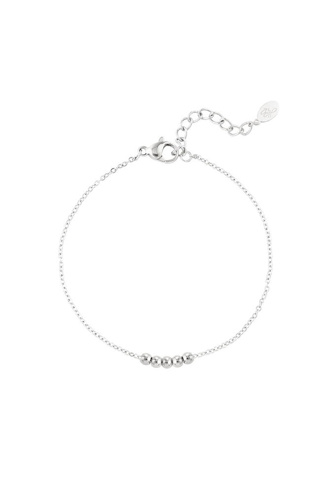 Bratara Inox Cu Bilute, Argintiu