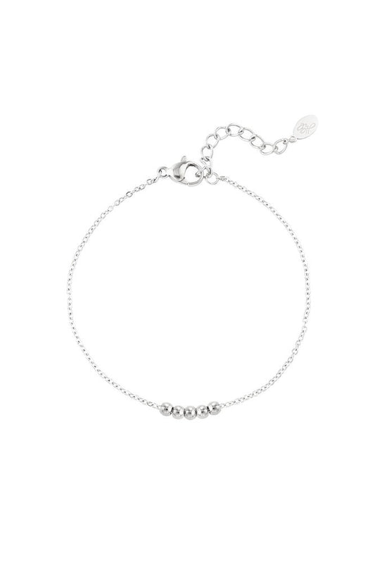Bratara Inox Cu Bilute, Argintiu