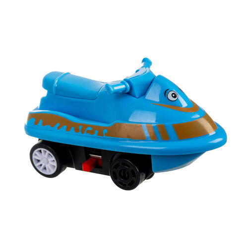 Set 25 piese cu masinuta, traseu puzzle racer, jucarie interactiva cu desene din mare, semne de circulatie si combinatii multiple