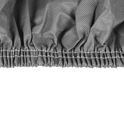 Husa Prelata Auto Mare Rezistenta la Razele UV, 572x180x120cm, Nu Ingheata pe Caroserie, Margini Duble Intarite, Benzi Elastice Cusute in Fata si in Spate care va Permit sa Fixati Husa de Bara de Protectie, Set cu Geanta, Gri