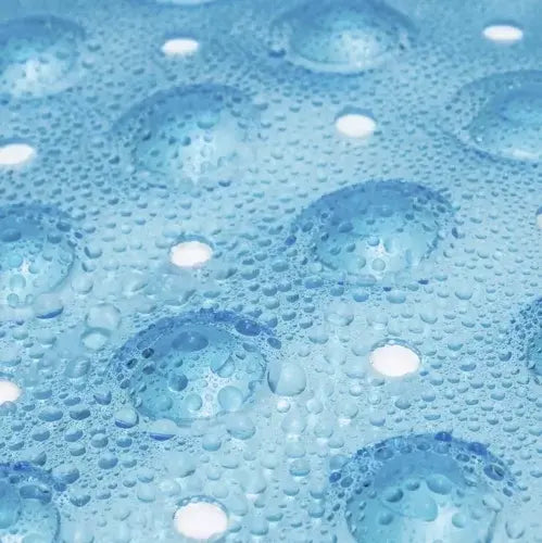 Covoras antiderapant pentru cada si baie, Prindere cu ventuze, Albastru transparent, 100 x 40 cm