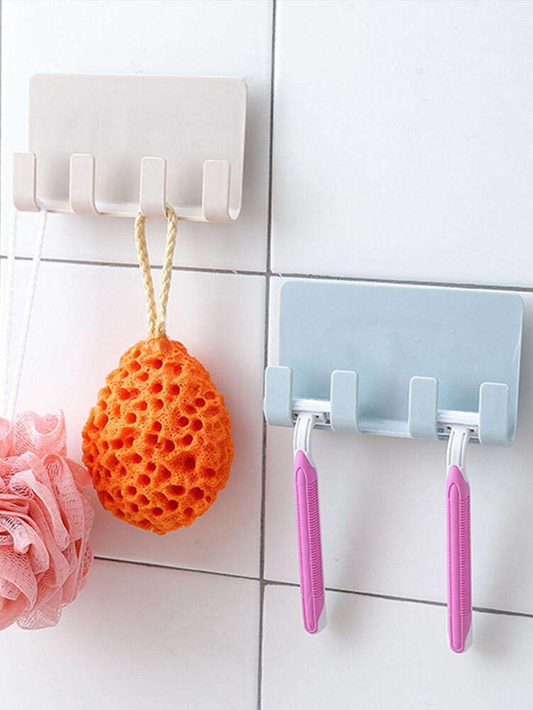 Suport pentru baie, multifunctional, prindere cu banda dublu adeziv, Gri