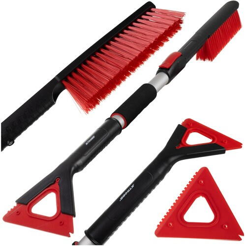 Racleta Auto Telescopica ,Lungime Reglabila de la 86 la 103 cm, Eficineta si Rezistenta, Razuitoare Detasabila, Prietenos cu Vopseaua Masinii, Negru/Rosu