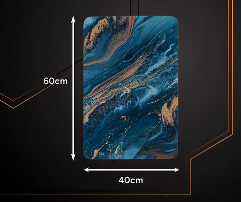 Covoras de baie antiderapant, Absorbant, Uscare rapida, Din spuma poliuretanica si microfibra moale, Covor modern pentru dus, Cada, Lavoar sau toaleta, Albastru, 60 x 40 cm