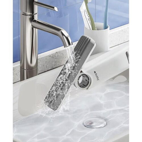 Mini Mop Portabil Pentru Diferite Suprafete Si Geamuri, Sistem Autostoarcere, Alb