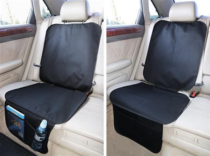 Protectie pentru scaunul auto, Material Impermeabil, Anti Alunecare, Montaj Rapid, Usor de Curatat, 2 Buzunare, Negru