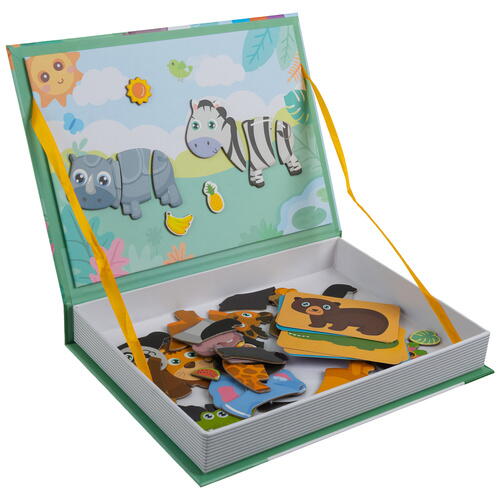 Carte tip Puzzle Magnetic , Set 47 magneti, 6 Cartonase Duble, Tema Animale