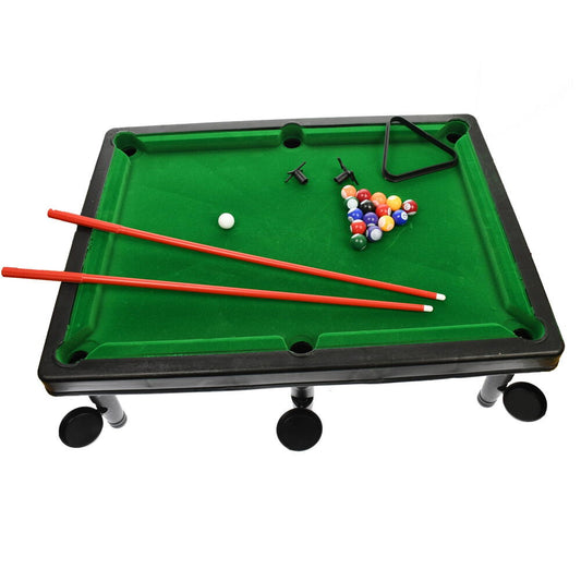 Masa de biliard pentru copii, cu tacuri si bile incluse, 55x33cm
