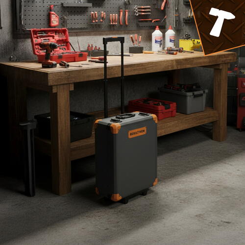 Trusa de 1000 scule XXL tip troler, Otel Crom-Vanadiu, 4 Organizatoare Detasabile, Manere Antiderapante, Varfuri Magnetice, 50 x 37 x 20 cm