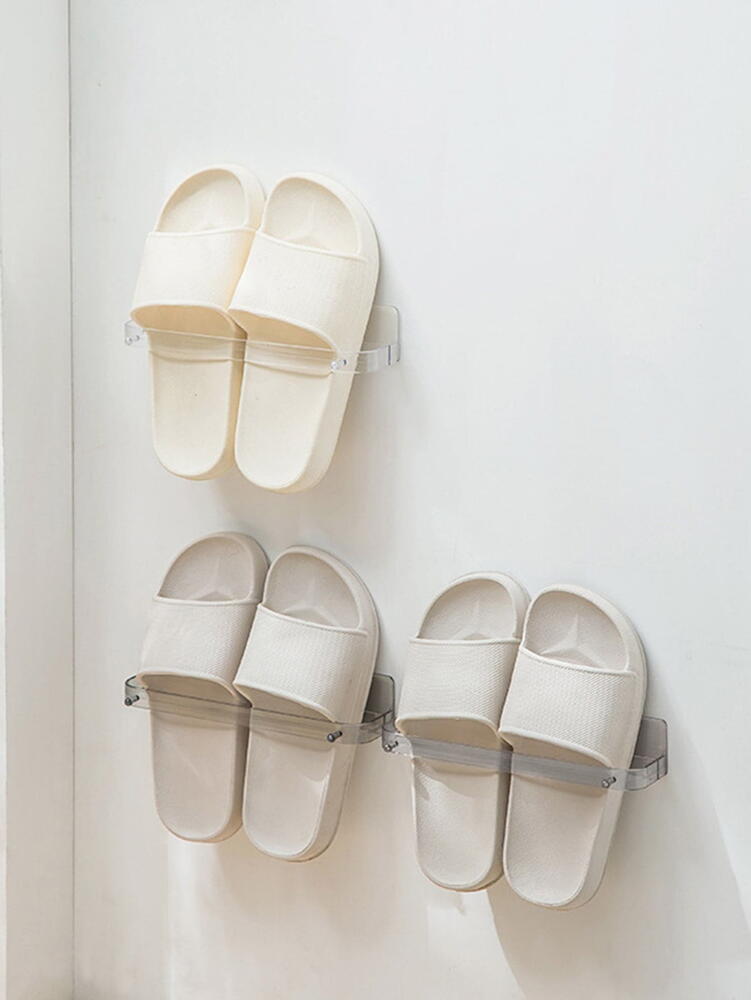 Suport pentru papuci, prindere cu sistem dublu adeziv inclus, Transparent