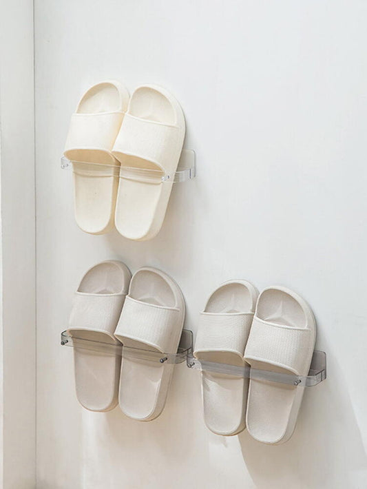 Suport pentru papuci, prindere cu sistem dublu adeziv inclus, Transparent