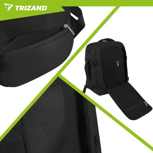 Rucsac de calatorie tip Geanta, 20L, 40x25x20cm, 2 Compartimente, Negru