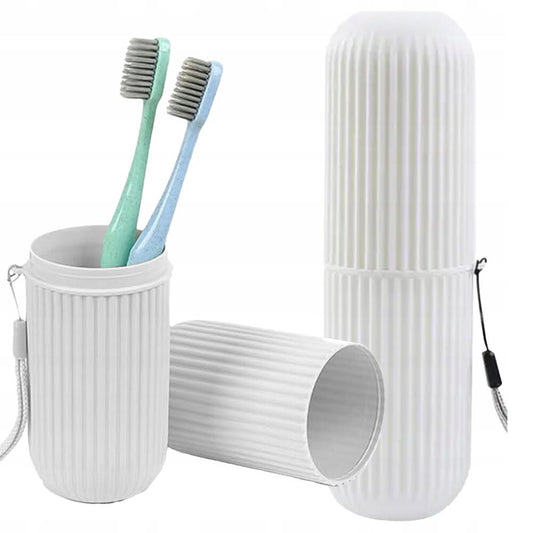 Cutie protectie periuta si pasta de dinti, Ideal pentru calatorie, Alb