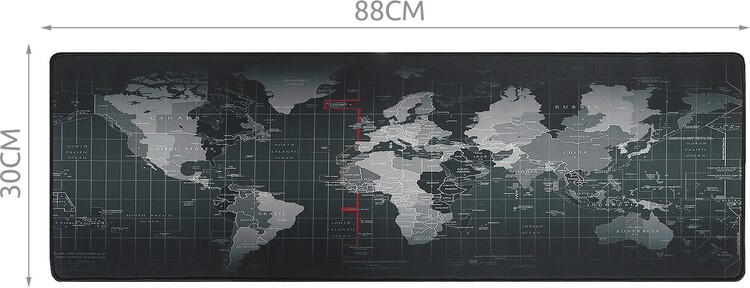 Mousepad gaming/birou, Antiderapant, 880x300 mm, Harta Lumii