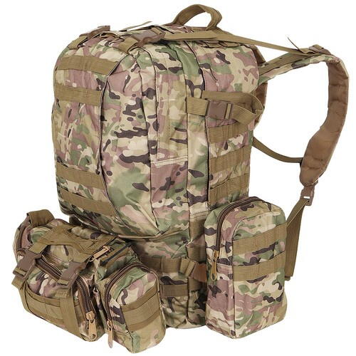 Rucsac Militar 45L cu 3 Genti Detasabila, Sistem MOLLE, Impermeabil