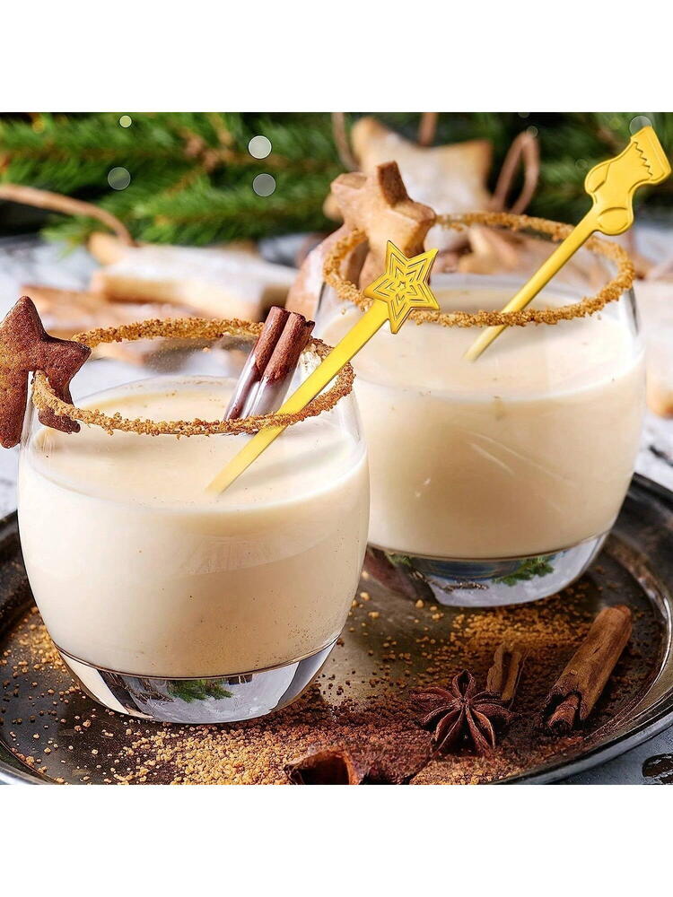 Set 4 lingurite, tematica de Craciun, Auriu