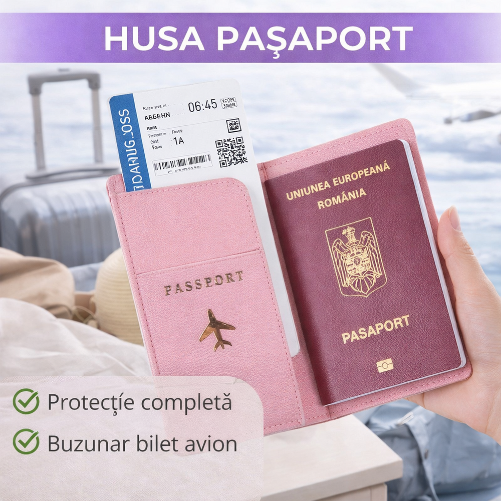 Husa pentru pasaport, Roz