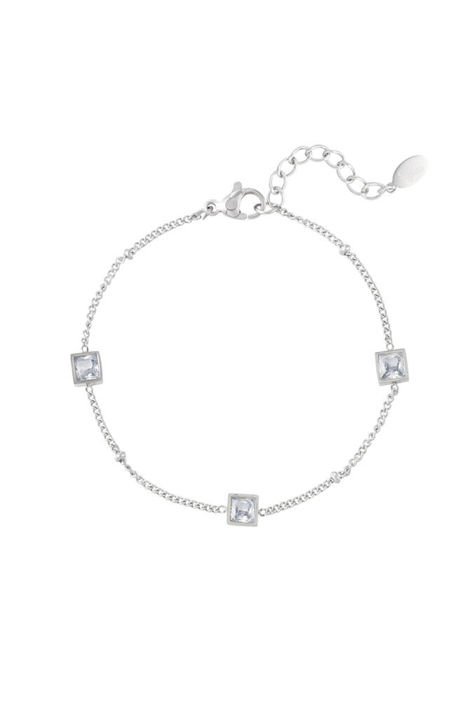 Bratara Inox Cu Pietricele, Argintiu