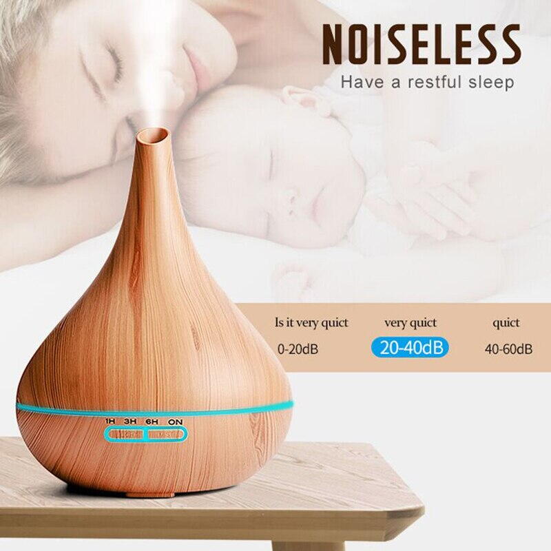 Difuzor de ulei esential, Aromaterapie, Umidificator de aer, Rezervor 500ML, Telecomanda si lumina veghe ajustabila