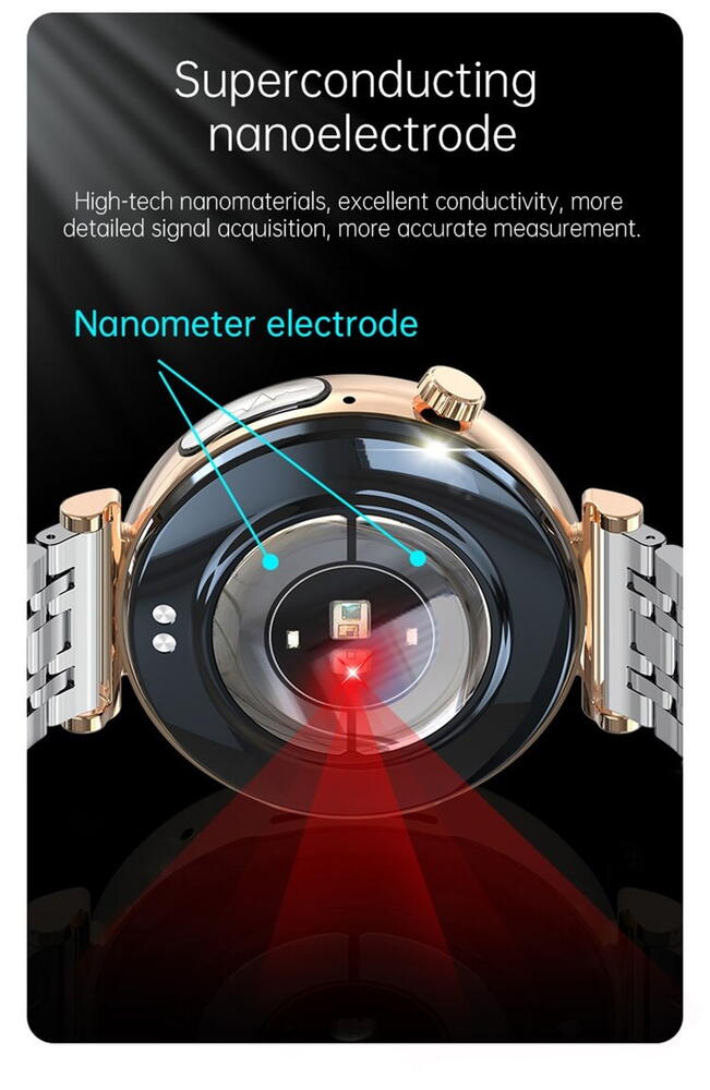 SmartWatch cu Apel Bluetooth, Glucometru, Analiza Impedantei Bioelectrice, EKG, HRV, Ciclu Menstrual, Nivel Radiatii, Temperatura Corporala, Ritm Cardiac, Nivel Oxigen, Tensiune Arteriala S763