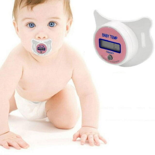 Suzeta cu termometru pentru bebelusi,  cu protectie, Roz