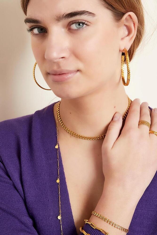 Bratara Inox Leafs, Auriu