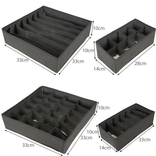 Organizator pentru lenjerie intima, sutiene, sosete, Set 4 Buc