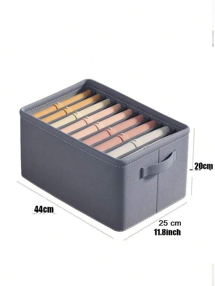 Organizator imbracaminte cu 9 compartimente pentru blugi, pulovere, camasi, 44x25x20 Gri