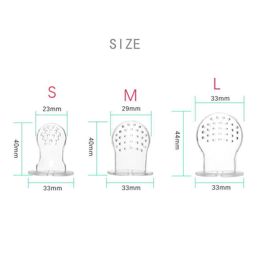Suzeta pentru diversificarea hranei, pentru fructe si legume, silicon moale, Verde, Marimea S